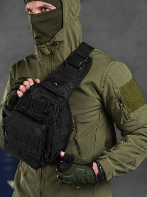 Тактична сумка M-Tac на пояс Molle чорна/сумка через плече EDC Харків - фото 3