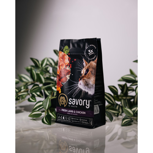 Корм сухий Savory Adult Cat Steril Fresh Lamb and Chicken для стерилізованих котів з ягнятиною та куркою 400 г Київ - фото 7