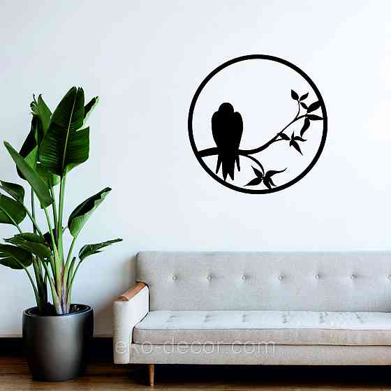 Декоративное настенное Панно «Ворон», Декор на стену 90*90 см, Черный Киев