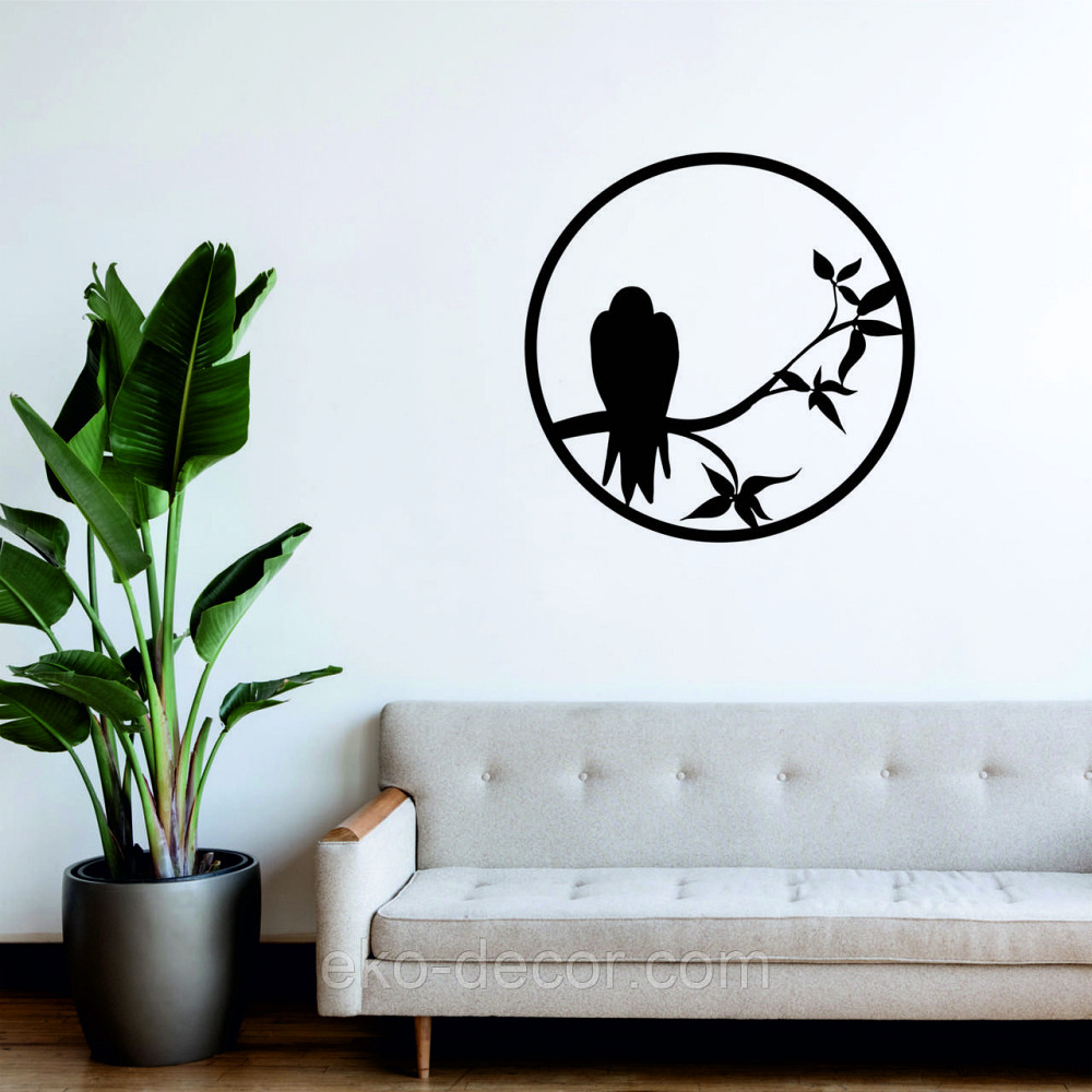 Декоративное настенное Панно «Ворон», Декор на стену 90*90 см, Черный Киев - изображение 4