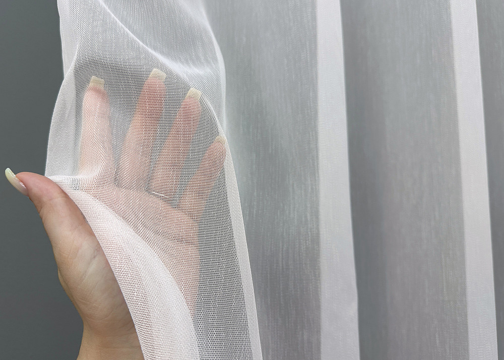 Тюль бамбук с вышивкой и бархатом цвет белый с серым 1811т Киев - изображение 2