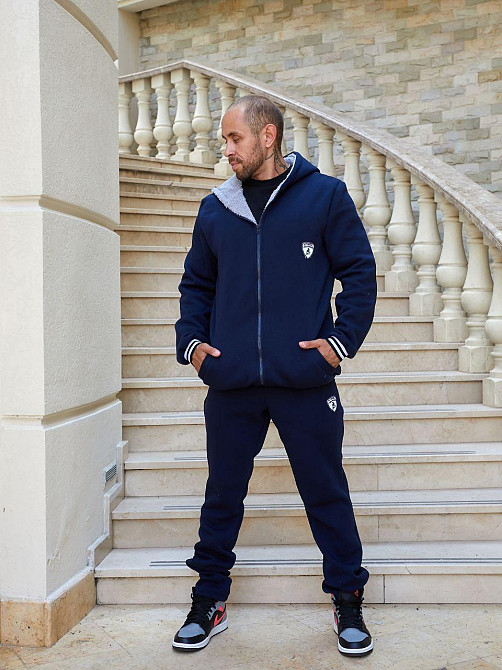 Мужской теплый костюм двойка: кофта и штаны трехнитка на флисе Одесса - изображение 1