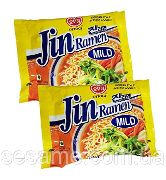 Корейская лапша Рамен Jin Ramen Mild Ottogi со вкусом грибов Оттоги 120g Харьков - изображение 1