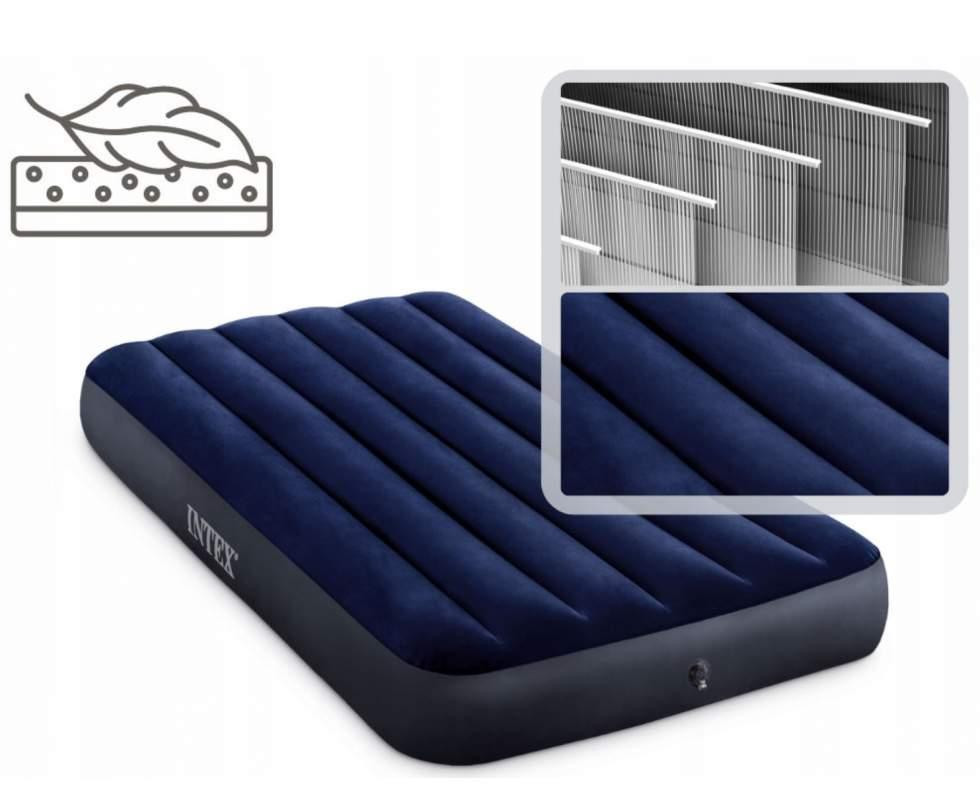 Матрас надувной Intex 64757 191x99x25 см, темно-синий Киев - изображение 5