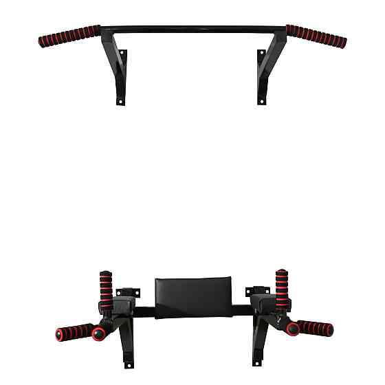 Турник брусья пресс стационарный 3 в 1 KZ-551 Спортивные стенки и турники для дома Черный Киев