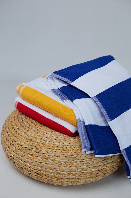 Пляжний рушник Ideal Textile махровий в смужку 90х170см (56860346) Чернівці - фото 5