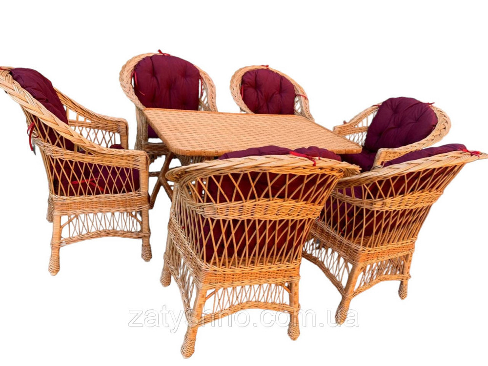 Меблі плетені з накидками та великим столом Київ - фото 10