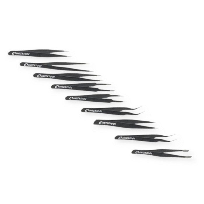 Набор пинцетов из нержавеющей стали 9шт, антистатичные, тефлон. покрытие, радиотехнические (чехол) Мукачево - изображение 3