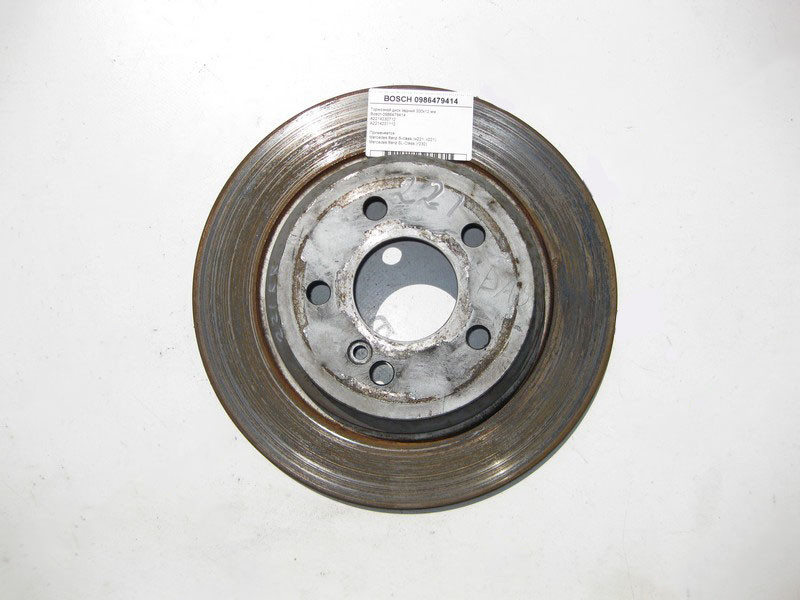 Bosch  0986479414 Диск гальмівний задній 300x12 мм Bosch S-Class W221 SL R230 Одеса - фото 1