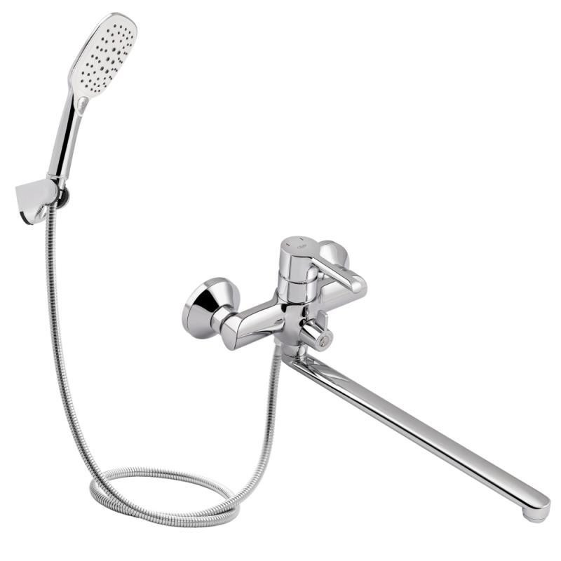 Смеситель для ванны с поворотным изливом, c душевым гарнитуром Qtap Grand QTGRACRM005 Chrome Харьков - изображение 1