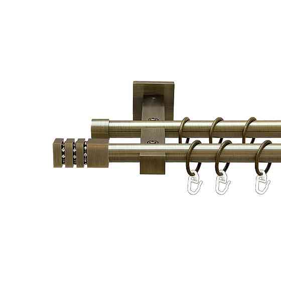 Карниз Orvit Ацтека металевий дворядний техно гладка труба кільце металеве Антик 19\19 мм 300 см (00-00026877) Львів