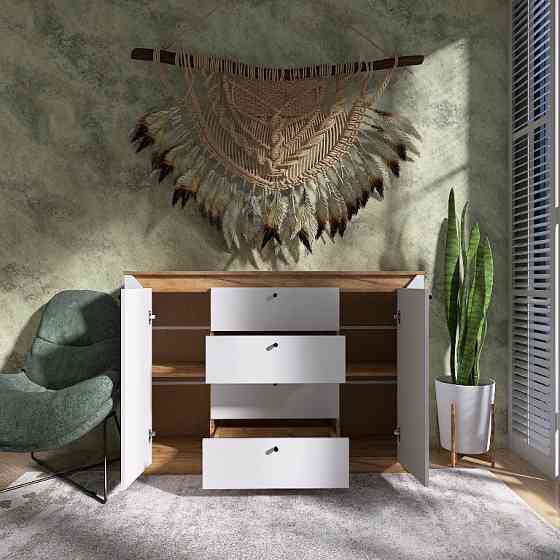 Комод в спальню Эверест Нордик-1400 140х38х95 см Белый + Дуб крафт золотой (DTM-5531) Днепр