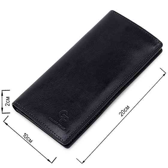 Вертикальне шкіряне портмоне унісекс GRANDE PELLE 11556 Синій Київ