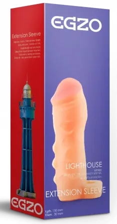 Подовжуюча насадка - презерватив EGZO Ciberskin ES002 ( 15 см х 3 см ) Sex Aura Київ
