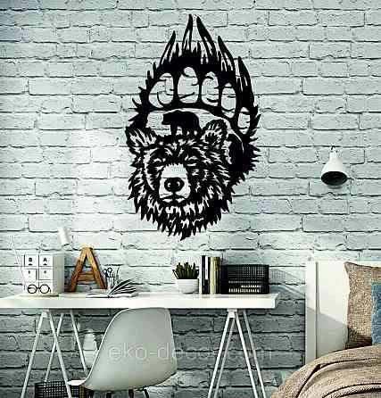 Настінне Панно «Ведмідь», Декор на стіну 110*66 см, Чорний Київ