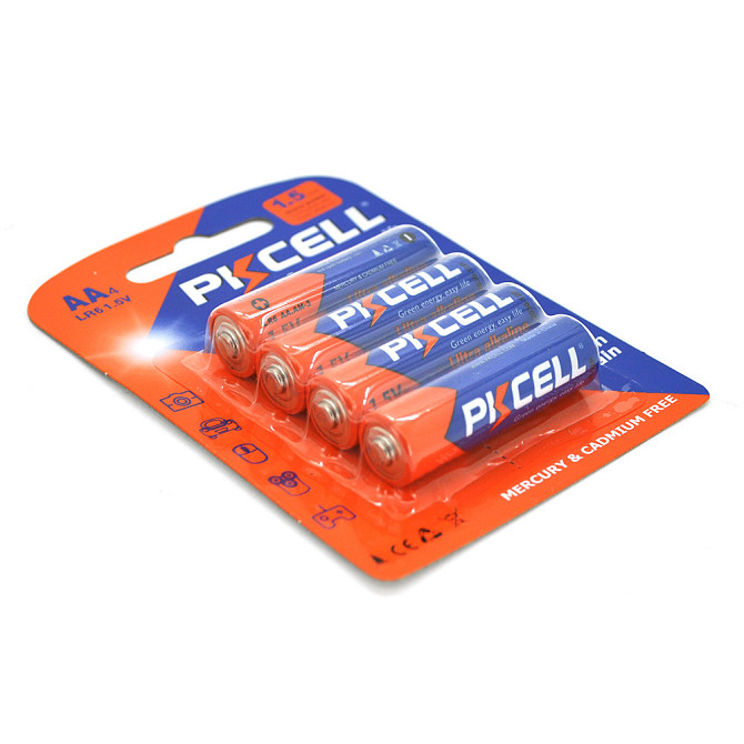 Батарейка щелочная PKCELL 1.5V AA/LR6, 4 штуки в блистере цена за блистер, Q12 Полтава - изображение 1