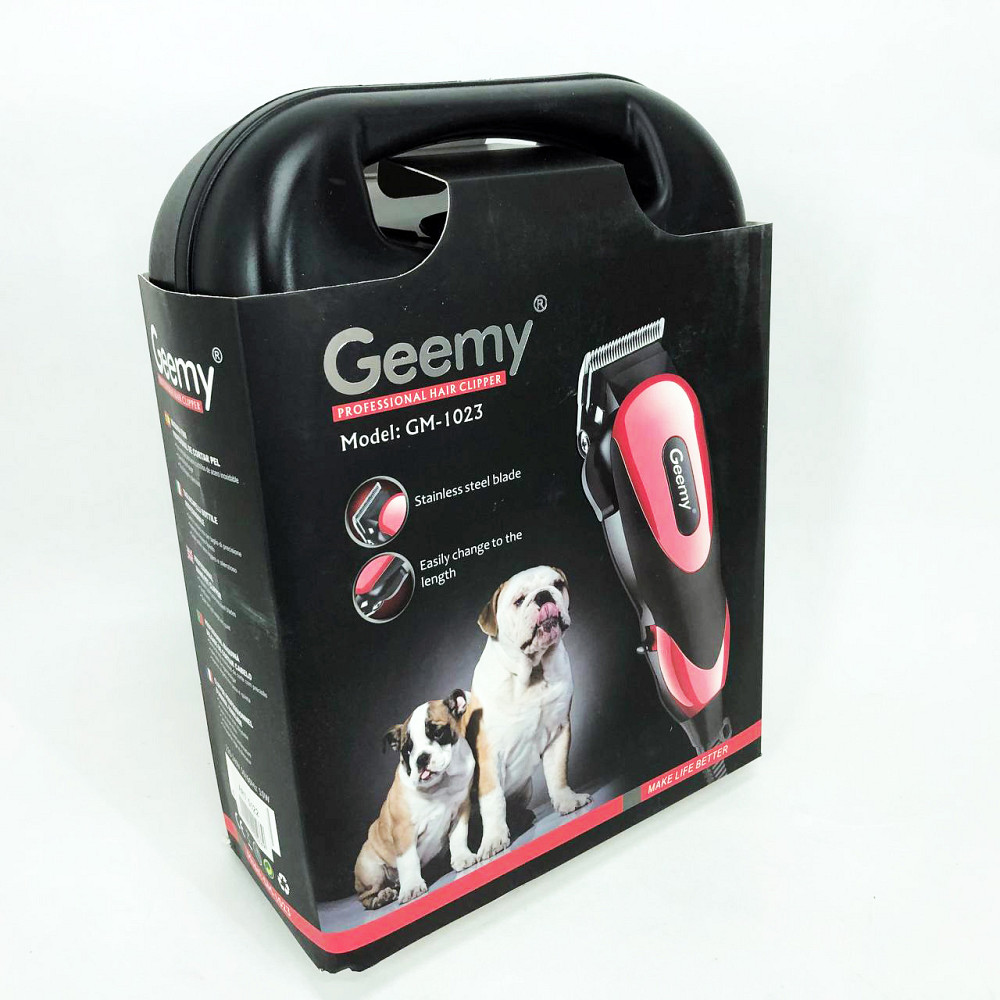 Машинка Gemei GM-1023 для стрижки животных с 4 насадками для любого типа шерсти + ножницы и расческа-гребешок CR-54 Львов - изображение 7