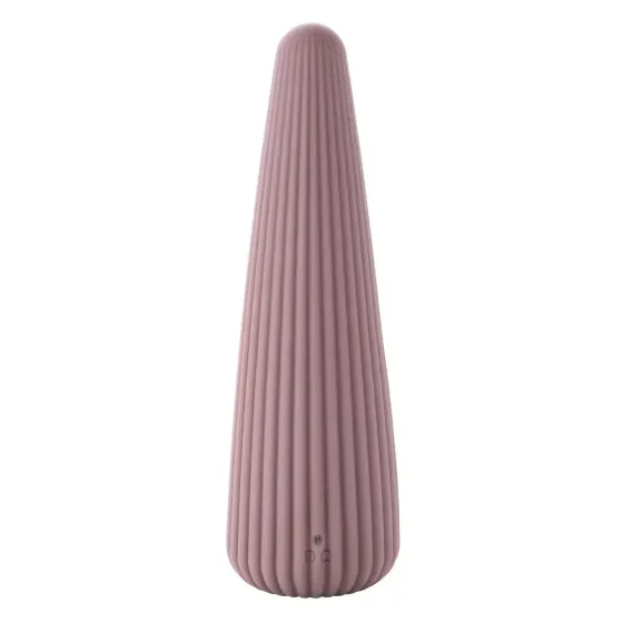 Вибратор для клитора Sweet Em Cone в форме конуса, ребристый, фиолетовый, 12.8 х 3.8 см Sex Aura Киев