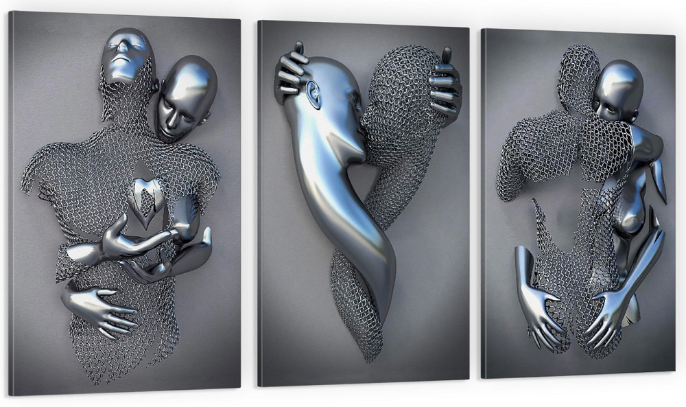 Модульна картина Закохані Абстракція Art-702_3 Київ - фото 1