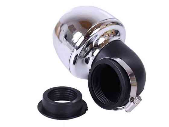 Фільтр нульовий "Turbo" хром. Ø38 мм 90° — АМ Мукачево