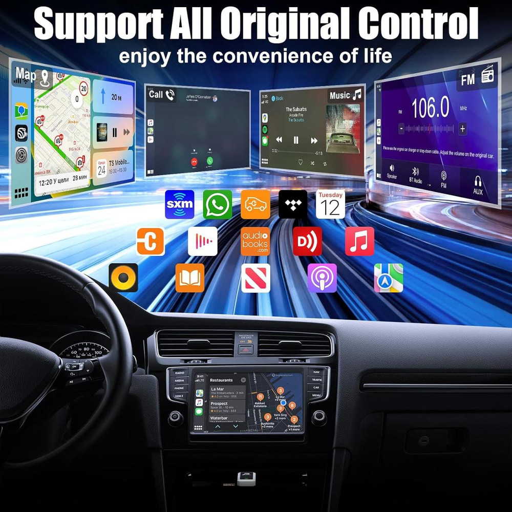 CarPlay 2в1 бездротовий автомобільний адаптер Android Auto з Wi-Fi Bluetooth, для авто 2018–2024 для штатного карплей Київ - фото 3
