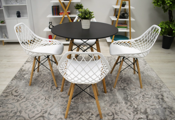 Стілець Leobert Sakai з дерев'яними ніжками ажурна спинка білий Київ