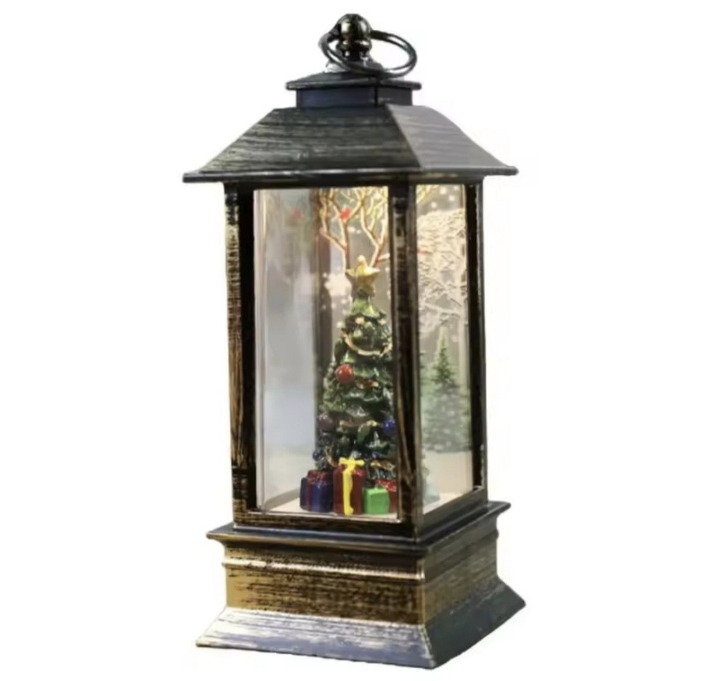 Новорічний LED ліхтар на батарейках без блискіток 