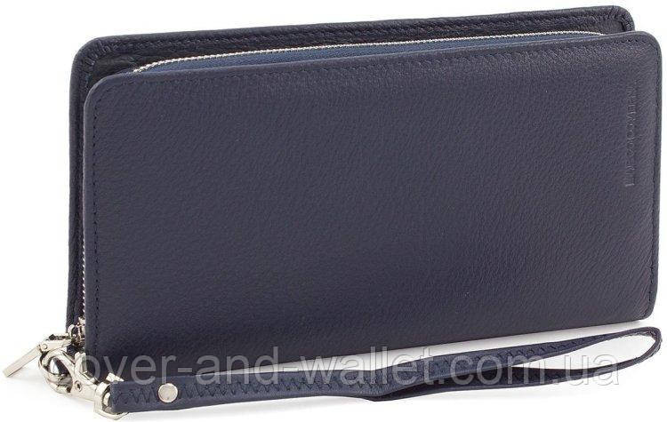 Стильный кошелек клатч на магнитах и молнии синего цвета Marco Coverna 1-6056 Киев - изображение 12