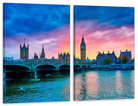 Модульная картина в гостиную / спальню   Лондон TLV-2_096 90x132  см Киев