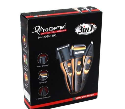Набір для стрижки GEEMY GM-595 3в1 (машинка, бритва, триммер) час роботи 45 хв 5435 Одеса - фото 2