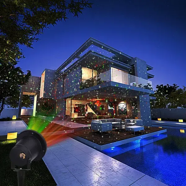 Лазерный проектор-освещения STAR SHOWER RG12 с пультом, уличный проектор с металлическим корпусом Коломия - фото 2