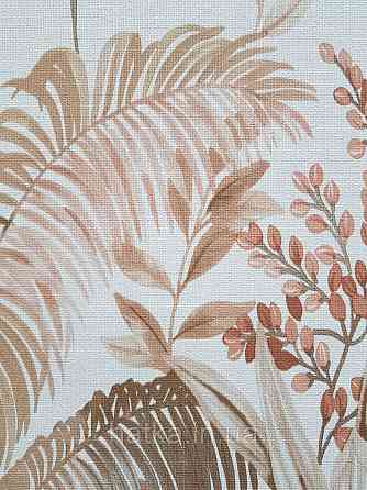 Обои виниловые на флизелине Rasch Florentine 1.06х10 листья ветки папоротника банана коричневые беж на белом Киев