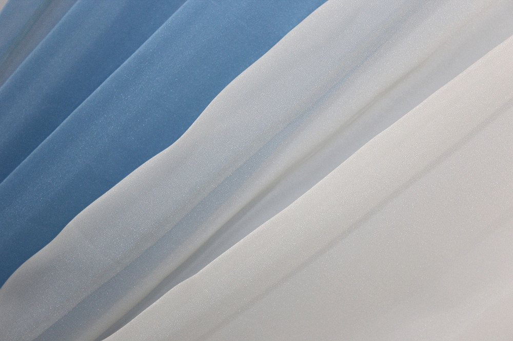 Кухонные шторы VR-Textil № 017к комбинированные с подвязками голубой с молочным 265х170 см (50-665) Киев - изображение 4