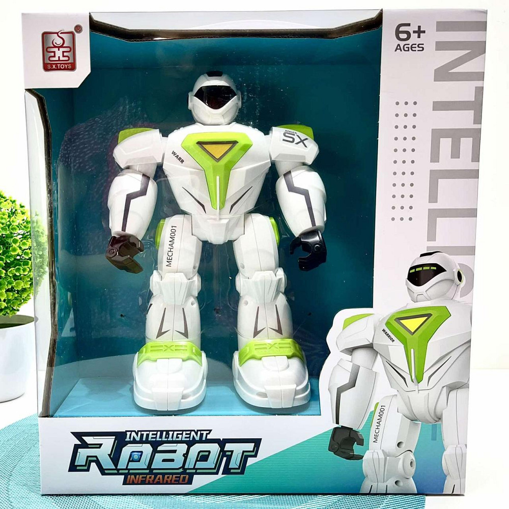 Робот на пульті керуванні танцює музика звук на англійській світ програмований Білий із зеленим (G26) Чернигов - изображение 1