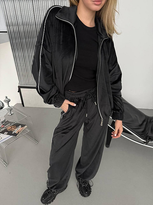 Женский стильный повседневный велюровый костюм двойка Одесса - изображение 7