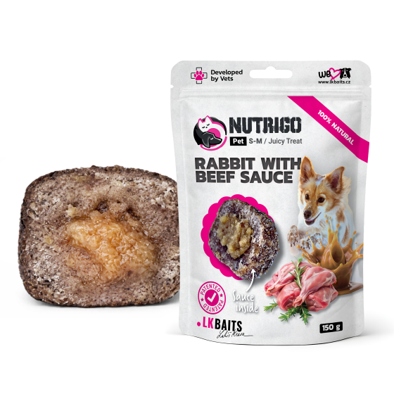 LK Baits Pet Nutrigo Treat Rabbit Функціональні ласощі для собак з кроликом та яловичим соусом (Ø 12 мм), 150 г Киев