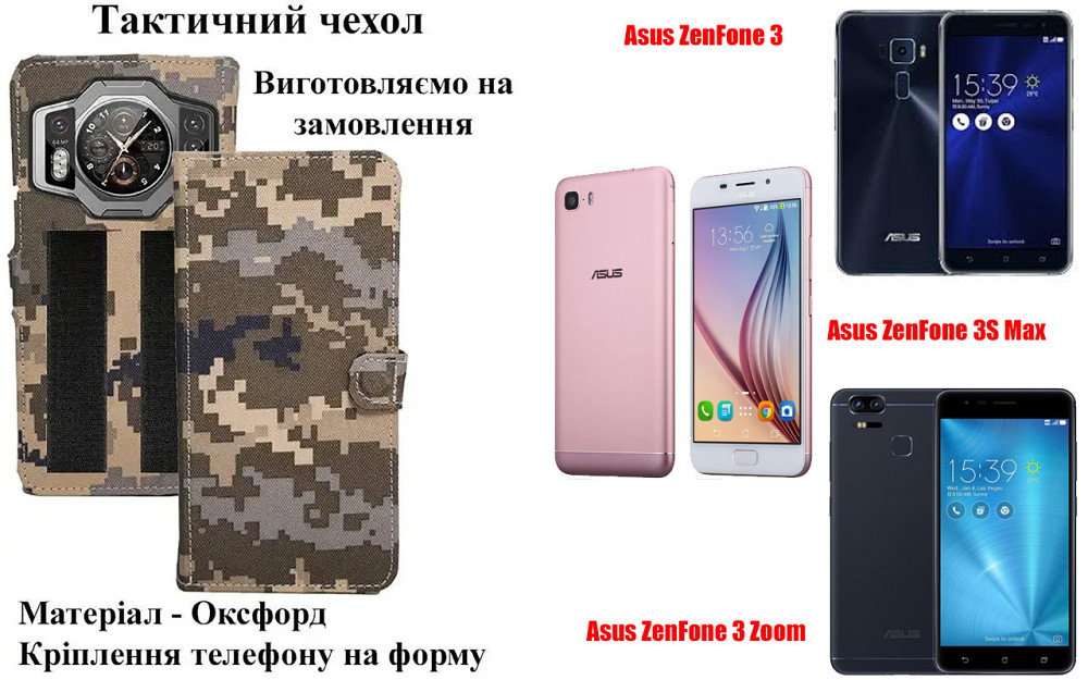 Тактичний чохол для Asus ZenFone 3 Max, кріпиться до спорядження на липучці Київ - фото 1