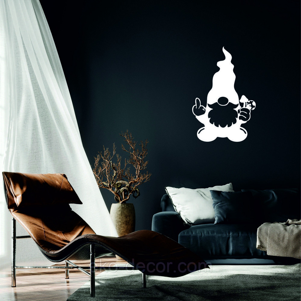 Декоративное настенное Панно «Гном», Декор на стену 70*46 см, Белый Киев - изображение 1