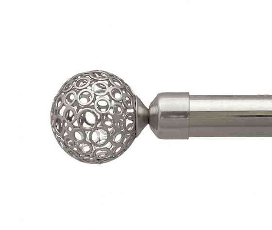 Карниз Orvit Савона металевий дворядний техно гладка труба кільце металеве Нержавіюча Сталь 25\19 мм 160 см (00-00026569) Львів