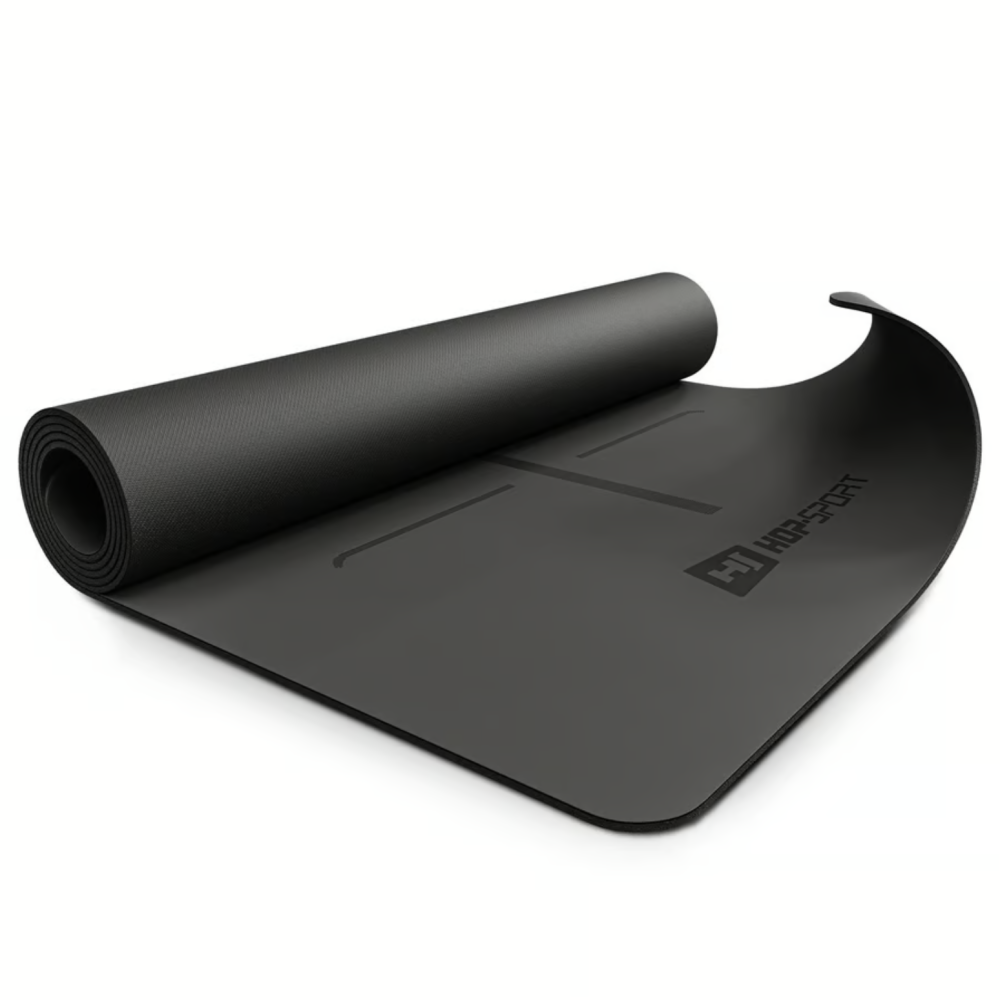 Йога-мат Hop-Sport PU 0,5см 183 x 68см HS-P005GM чорний Київ - фото 4