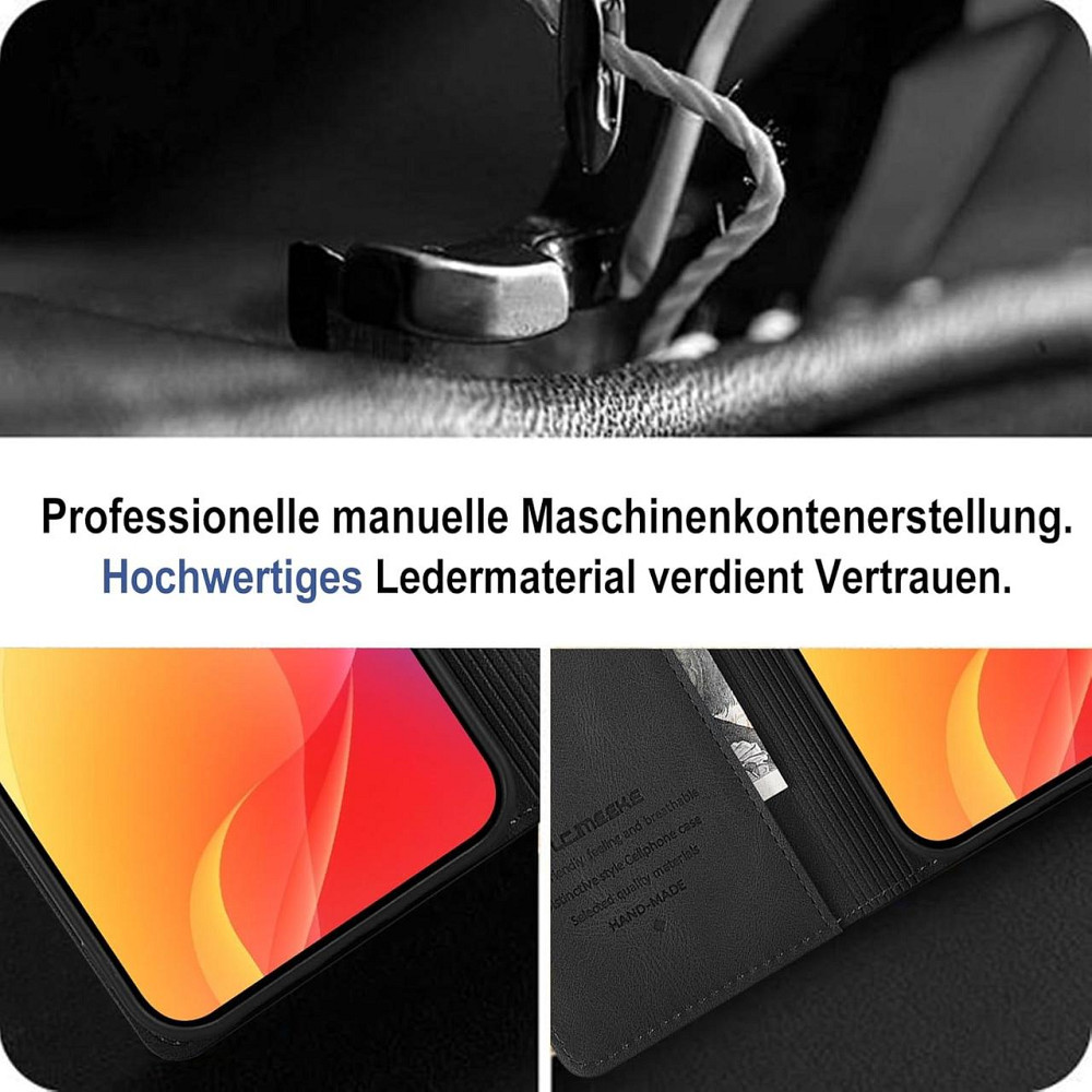 Чохол-книжка Giyer Samsung Galaxy S24 Ultra чорний PU шкіра з підставкою захисний з підсиленим склом слоти для карт RFID Київ - фото 7