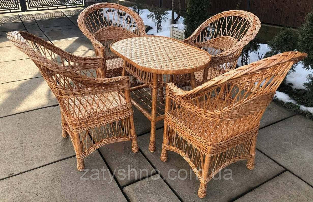 Мебель из лозы с овальным столом плетеным Киев - изображение 2