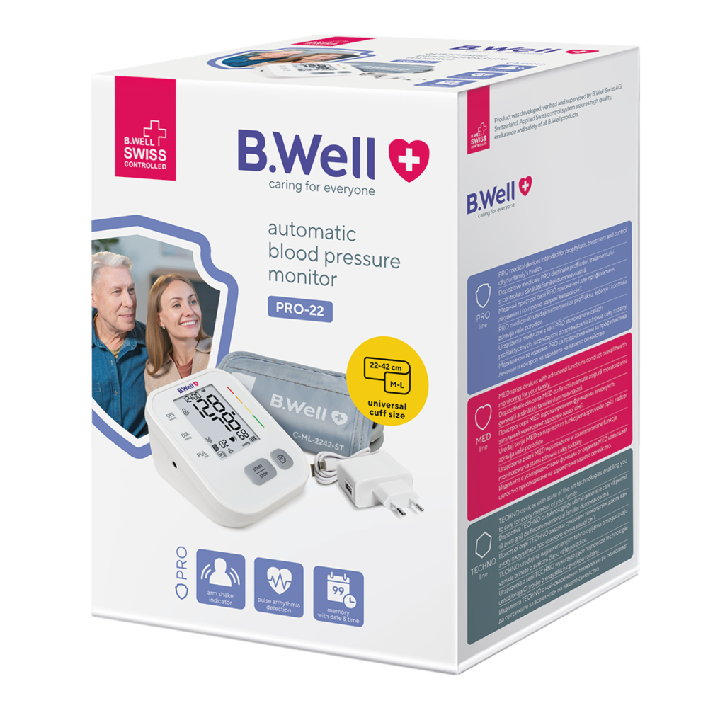 Автоматический тонометр B.Well PRO-22 с адаптером Днепр - изображение 9
