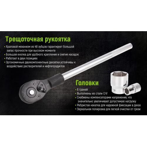 Набір головок 19-50 мм 3/4". 17 предметів Alloid Одеса - фото 4