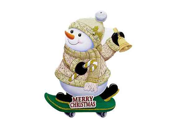 Декор-подвеска новогодняя 41*28см Merry Christmas-Снеговик R90820 ТМ STENSON Киев