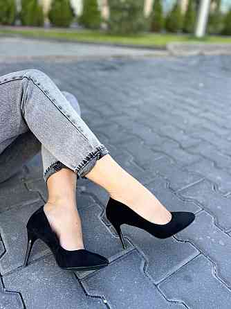 Comer Туфлі жіночі COMER чорні еко-замша висота каблука 8.5см розміри 36-40 (1960) Коломия