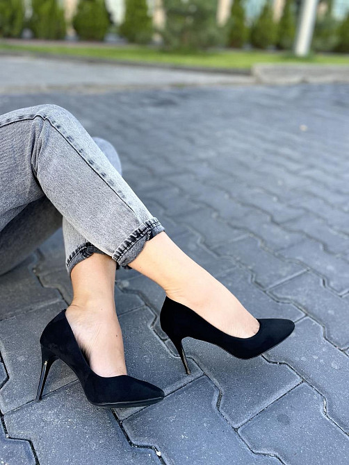 Comer Туфлі жіночі COMER чорні еко-замша висота каблука 8.5см розміри 36-40 (1960) Коломия - фото 3