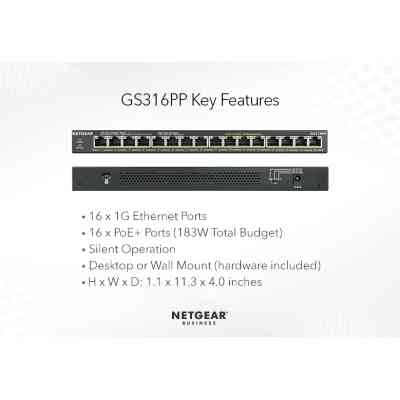 Комутатор мережевий Netgear GS316PP-100EUS Вінниця