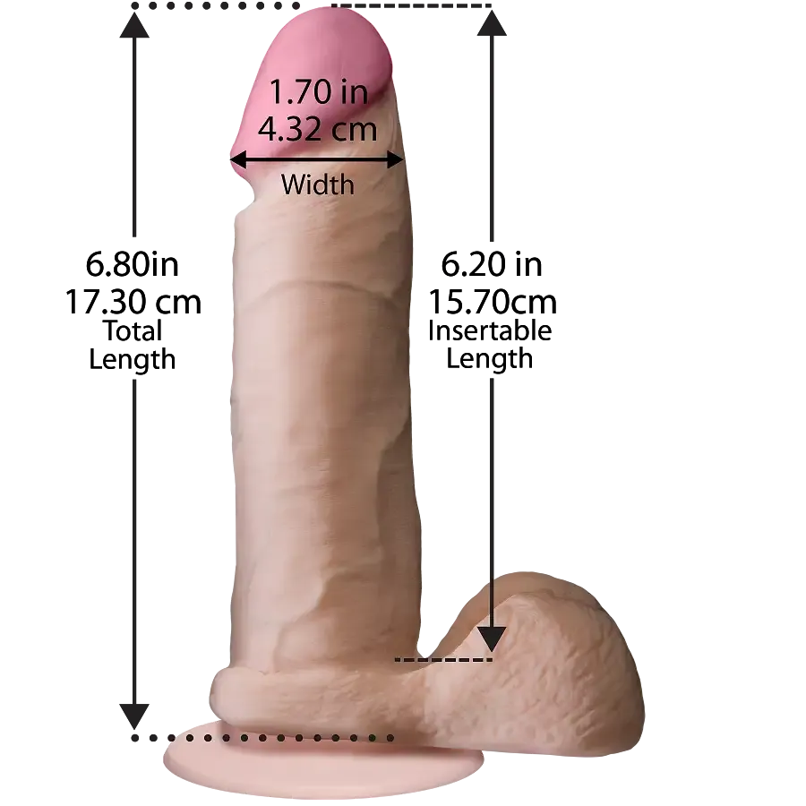 Фалоімітатор Doc Johnson The Realistic Cock 6 inch White – ULTRASKYN, Vack-U-Lock, діаметр 4,3 см Львов - изображение 3