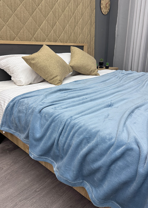 Плед-покривало Decorator WellSoft 180х210 см однотонний Блакитний (87-264) Київ - фото 4